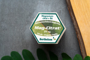 Berthelsen Mag-Citrat | Vegansk Magnesium med vitamin B6